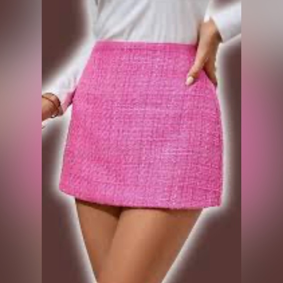 Revolve Reformation Shein Women’s Mini Tweed Skirt Pink Small S - Picture 2 of 9